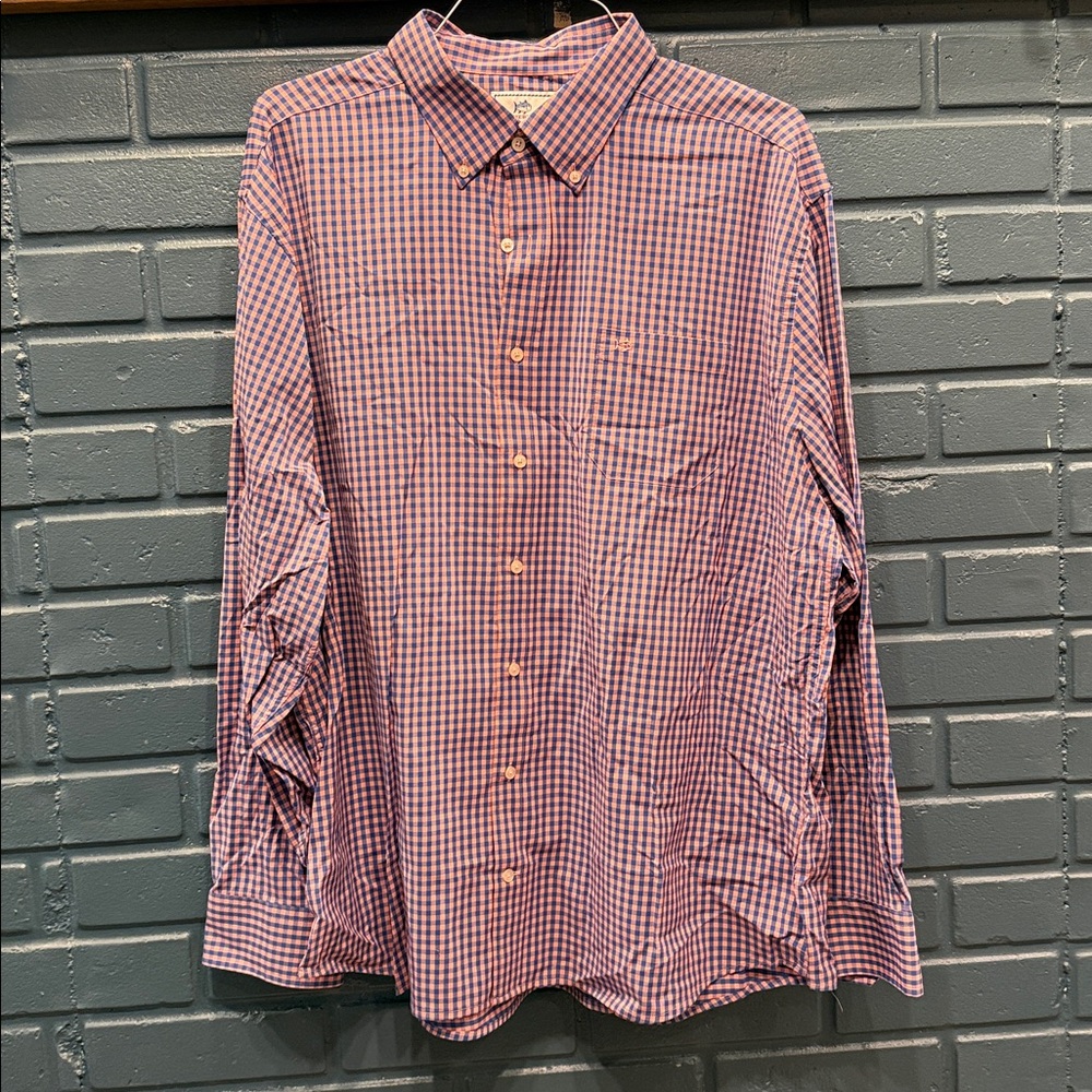 Southern Tide Men's Purple Plaid Button Down Shirt